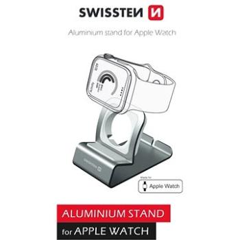 Swissten hliníkový stojanček pre iWatch strieborný (25005100)