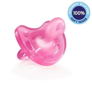 CHICCO Cumlík Physio Soft celosilikónový dievča (0-6 m)