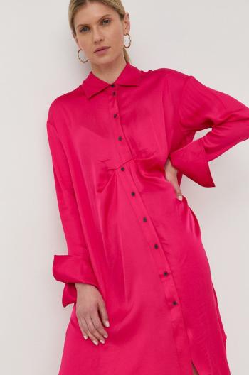 Šaty Birgitte Herskind ružová farba, midi, oversize