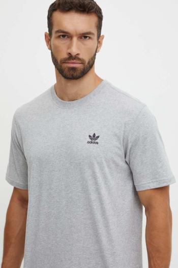 Bavlnené tričko adidas Originals pánske, šedá farba, melanžové, IZ2096