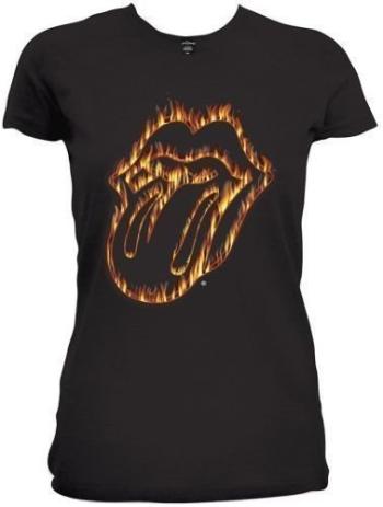 The Rolling Stones Tričko Flaming Tongue Black M