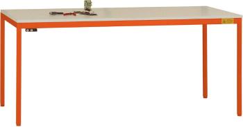 Manuflex LD1906.2001 ESD pracovný stôl UNIDESK s plastovou doskou, rám červeno-oranžový RAL 2001, š xhxv = 1200 x 800 x