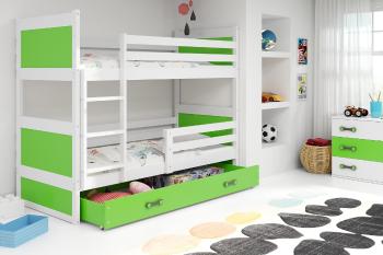 BMS Detská poschodová posteľ RICO | biela 80 x 160 cm Farba: Zelená