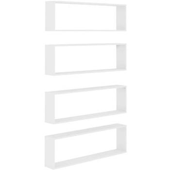 Shumee - Nástenné kockové, 4 ks, biele, 100 × 15 × 30 cm, drevotrieska, 807080