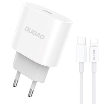 Dudao A8SEU sieťová nabíjačka USB-C 20W + kábel USB-C / Lightning, biela