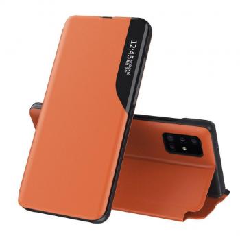 MG Eco Leather View knižkové puzdro na Samsung Galaxy S20 Plus, oranžové