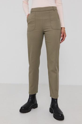 Nohavice MAX&Co. dámske, zelená farba, rovné, vysoký pás