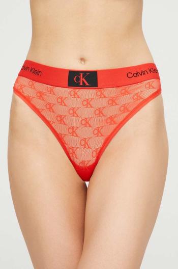 Tangá Calvin Klein Underwear červená farba, priesvitné