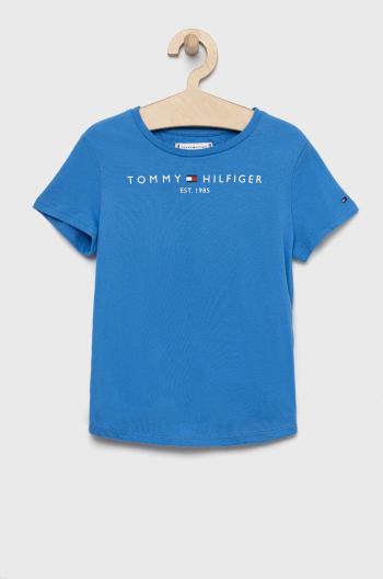 Detské bavlnené tričko Tommy Hilfiger fialová farba,