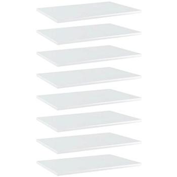 Prídavné police 8 ks biele vysoký lesk 60 × 40 × 1,5 cm drevotrieska 805261