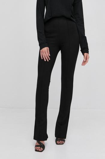 Nohavice Boss dámske, čierna farba, priliehavé, vysoký pás