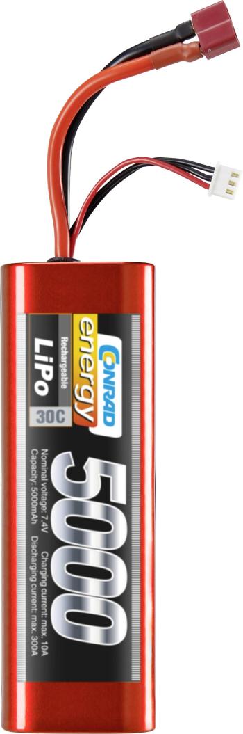 Conrad energy akupack Li-Pol 7.4 V 5000 mAh Počet článkov: 2 30 C Stick Hardcase T zásuvka