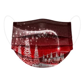 IZMAEL Vianočné jednorázové Rúško Vianočná Krajinka/Typ2 univerzálne červená 1 ks