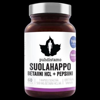 PUHDISTAMO Betain HCL (Suolahappo) 60 kapsúl