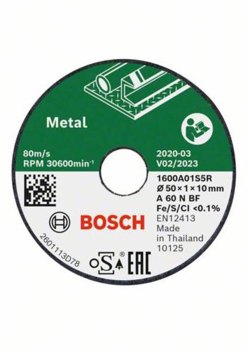 Bosch Accessories  1600A01S5Y rezný kotúč rovný  50 mm 10 mm 1 ks