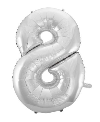 Balónové číslice strieborné - SILVER 115 cm - 8 - BALONČ