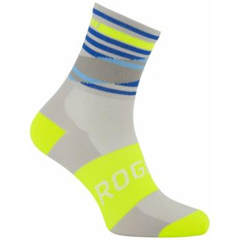 Dizajnové funkčnou ponožky Rogelli STRIPE, šedo-modro-reflexná žlté 007.204 XL (44-47)
