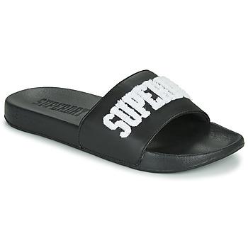 Superdry  športové šľapky HIGH BUILD LOGO POOL SLIDE  Čierna