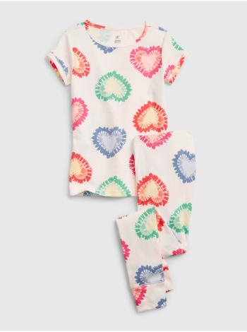 Detské pyžamo organic cotton heart pj set Biela