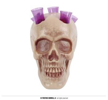 Dekorace plastová lebka s panáky - Halloween 20 cm - GUIRCA