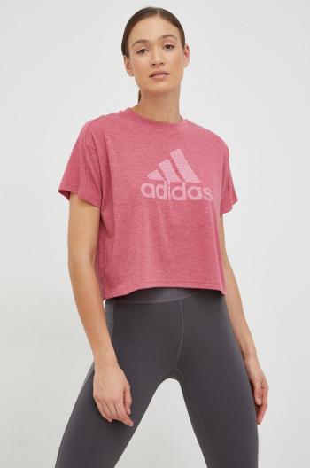Tričko adidas dámsky, ružová farba