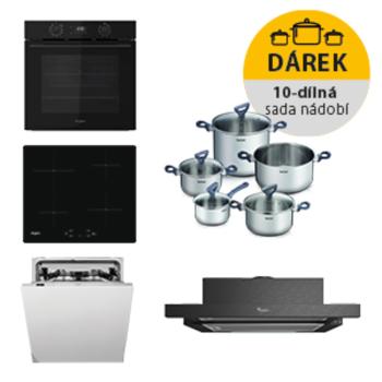 Whirlpool rúra OMK58CU1SB + indukčná varná doska WSQ7360NE + umývačka riadu WIC3C26F + odsávač pár AKR7491NB