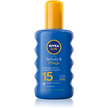 Nivea Sun Protect & Moisture sprej na opaľovanie SPF 15 200 ml