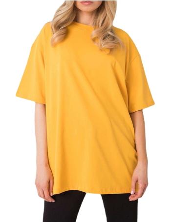 Tmavo žlté dámske oversize tričko vel. ONE SIZE