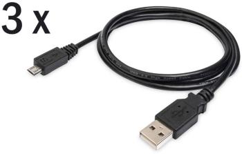Digitus #####USB-Kabel USB 2.0 #####USB-A Stecker, #####USB-Micro-B Stecker 1.00 m čierna flexibilný, fóliové tienenie,
