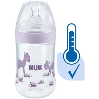 NUK Nature Sense dojčenská fľaša s kontrolou teploty 260 ml fialová