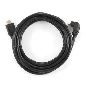 Kabel CABLEXPERT CC-HDMI490-10 HDMI-HDMI 3m, 1.4, M/M stíněný, zlacené kontakty, 90° lomený, černý