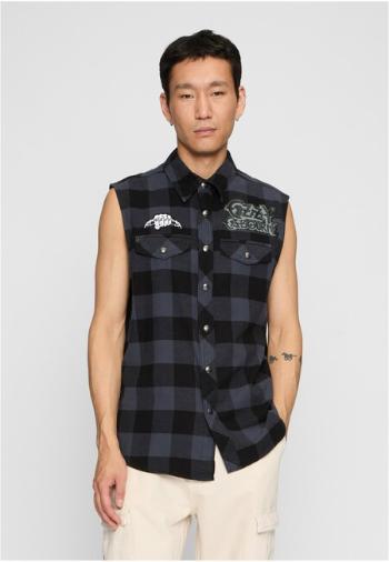 Brandit Ozzy Checkshirt Sleeveless black/grey - 3XL