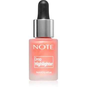 Note Cosmetique Drop Highliter tekutý rozjasňovač s kvapkadlom 01 Pearl Rose 14 ml