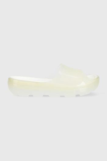 Šľapky UGG Jella Clear Slide dámske, biela farba