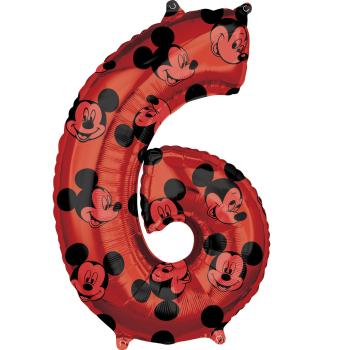 Amscan Fóliový balón narodeninové číslo 6 - Mickey Mouse
