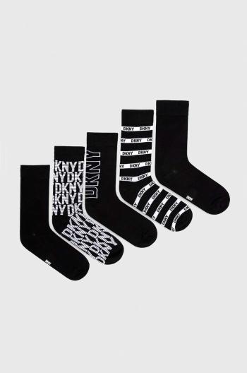Ponožky Dkny 5-pak pánske, čierna farba