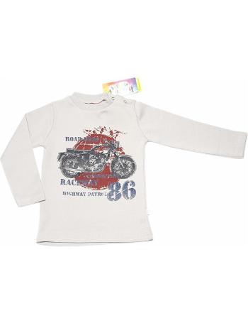 Chlapčenské smotanové tričko s motorkou vel. 80
