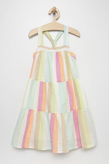Dievčenské ľanové šaty GAP mini, áčkový strih