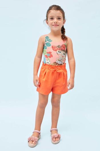 Detské krátke nohavice Mayoral 2-pak oranžová farba, vzorované