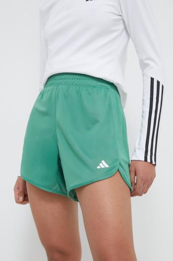 Tréningové šortky adidas Performance Pacer zelená farba, jednofarebné, vysoký pás, IR6236