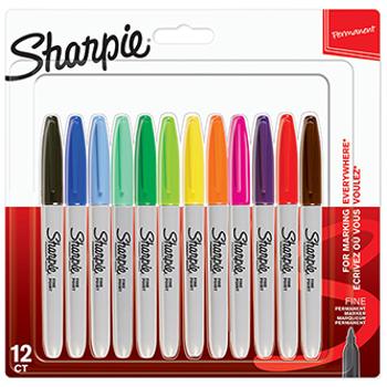 Sharpie 2065404, popisovač Fine, mix farieb, 12ks, 0.9mm, permanentný, blistr