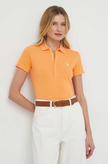 Polo tričko Polo Ralph Lauren dámsky, oranžová farba, 211870245