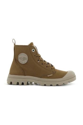 Semišové tenisky Palladium Pampa Hi Zip dámske, hnedá farba