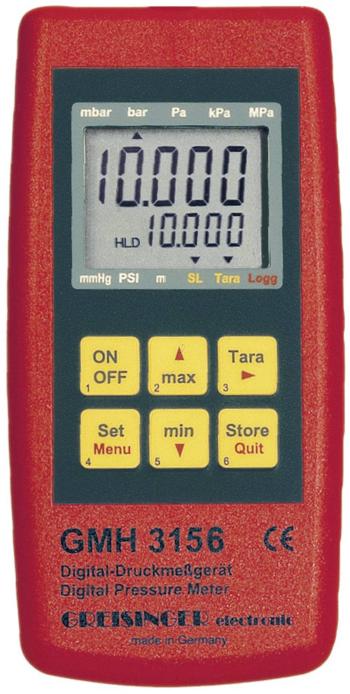 Greisinger GMH 3156 merač tlaku  atmosférický tlak, kvapaliny 2.5 - 400 bar s funkciou dátového záznamníka
