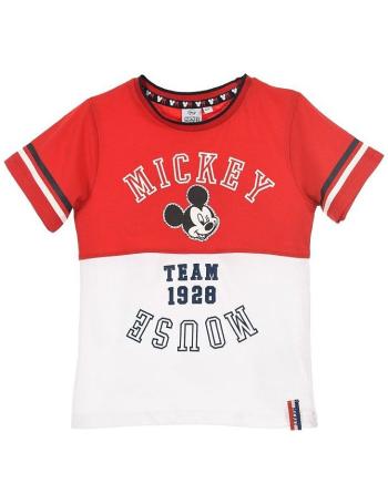 Mickey mouse chlapčenské červeno-biele tričko vel. 104