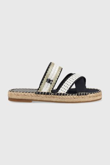 Šľapky Tommy Hilfiger GOLDEN WEBBING SANDAL dámske, tmavomodrá farba, FW0FW07096