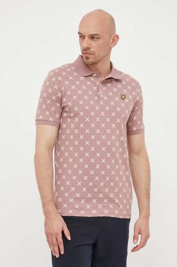 Bavlnené polo tričko Lyle & Scott ružová farba, vzorované