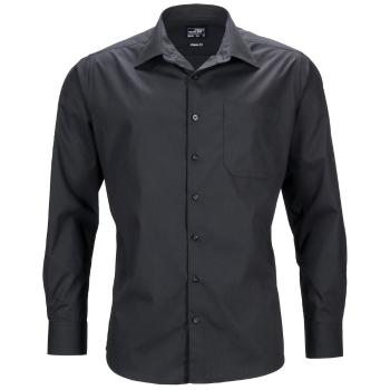 James & Nicholson Pánska košeľa s dlhým rukávom JN642 - Čierna | L