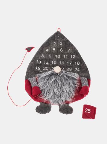 Šedý závesný adventný kalendár v tvare vianočného škriatka  Dakls