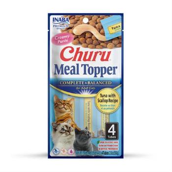 Maškrta pre mačky Inaba Churu Meal Topper cat Tuniak s hrebenatkou 4 tuby 56g